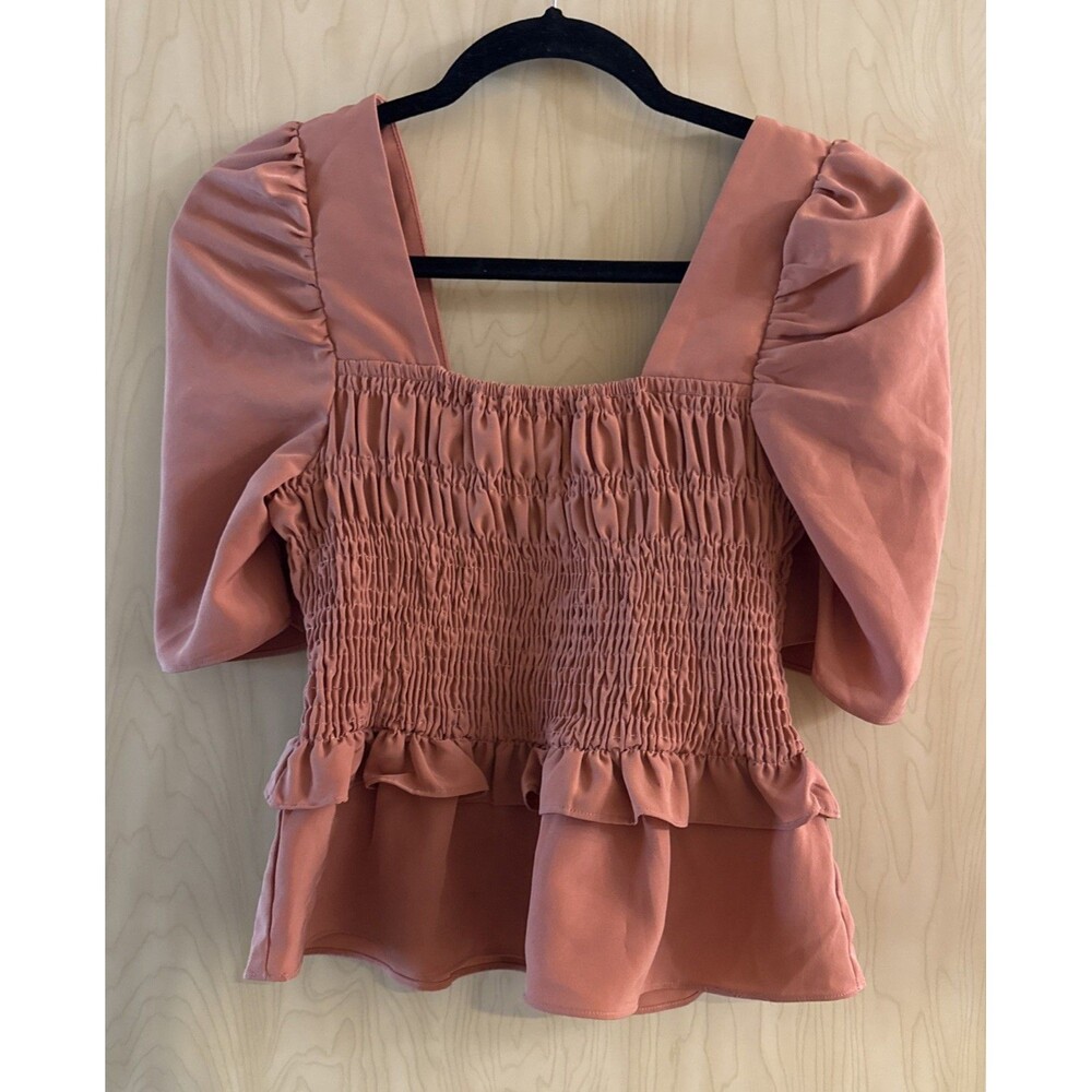 Peplum Shirred Top Size Small